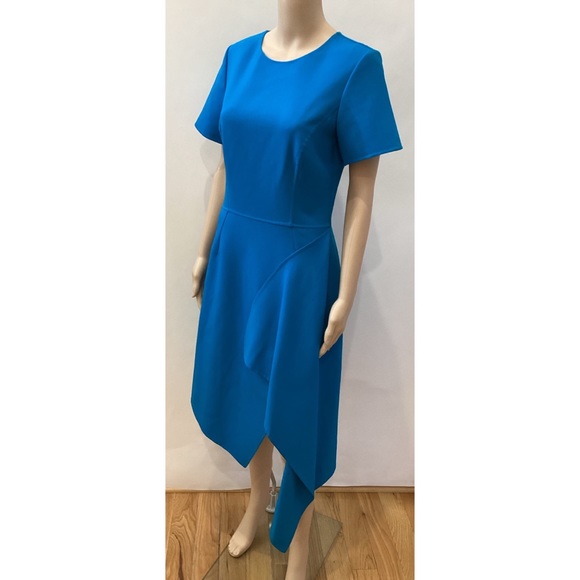OSCAR DE LA RENTA ASYMMETRIC WOOL BLEND DRESS SZ 8 - Picture 5 of 6